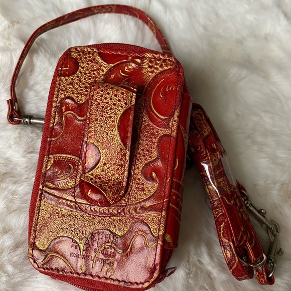 Like New Beautiful Vintage Wilson’s rare embossed Italian Leather 4 pc set. - Picture 9 of 14